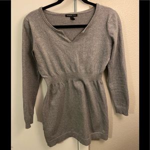 Mango Grey Long Sleeve Sweater Dress